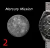 OM9 Bioceramic Planet Moon Mens Watche Pełna funkcja Chronograph Quarz Watch Mission to Mercury 42 mm nylon luksusowy zegarek limitowany edycja Master Wristwatches Swt