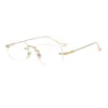 Sunglasses Fashion Anti-Blue Light Glasses For Women Men Business Rimless Square Frame Office Computer Goggles Eye Protection