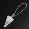 Smycken Natural Obsidian Symbol Carving Pyramid Stone Pendulum For Biolocation Reiki Amulet Quartz Crystal Pendulo Spicination Tool