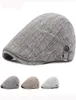 HT3096 Berets Spring Autumn Cap Hat Retro Newsboy Ivy Flat Cap Vintage Striped Artiste Paint