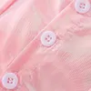 Kleidungssets Sommer Kindermädchen Outfit Feste Farbhülle und elastische Taillenröcke rosa Kleidung Set
