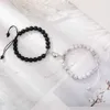 Chain Magnet Couple Bracelets for Woman Men Romantic Heart Matching Lovers Natural Stone Beads Yoga Bracelet Valentine Gift Jewelry Y240420