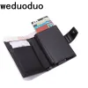 Holders New Metal Credit Card Holder Automatic Pop Up Vintage Aluminium portefeuille PU Cuir Antitheft RFID Blocking Wallet Men Carte Carte