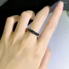 Cluster Rings 925 Sterling Silver Round Cut Created Obsidian Black Gemstone For Women Men Vintage Fine Jewelry Wholesale