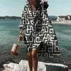 Ladies Fashion Beach Festa Vestido de Camisa de Summer Summer Autumn Buttons de manga longa casual Cardigan Lapel Impred Lapel LOLE DRESS 240417