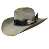 Basker Feather Strap Cowboy Halloween Party Costume Hat Vintage Ejressed Top