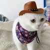 Abbigliamento per cani da cappello da pet star Cat Cowboy Supplies Accessori di costumi Cucciolo Festival della festa con gattini indossando copme da sole per cani per copricapi.