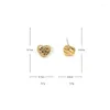 Stud Earrings Bump Mini Female Irregular Lava Brass Working Dinner Wearing Shiny Retro Jewelry 2024 Trend Stone Low Key Connotation