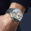 Montre-bracelets Carnaval Top Tourbillon Sport Watch for Men Automatic Mething Watchs Imperproof Silver Silver Grey Dial 2024