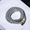 5mm Round Diamond Tennis Halsband Fina smycken 925 Sterling Silver VVS Moissanite Hip Hop Trendy för kvinnor