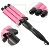 Professionell Curling Ceramic Hair Curler Wave Waver Styling Tools Styler Wand Three Barrel Irons Automatic 240412
