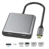 Stacje 4IN1 TYPEC Docking Station do HDMI*2 4K USB3.0 PD Ładowanie podwójny ekran Wyświetl konwerter USB C Hub dla MacBooka Lpatop