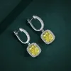 Wong Rain Classic 925 Sterling Silver Crushed Ice Cut 3CT Citrine Gemstone Drop Dangle Earrings Fine Jewelry for Women Wholesale 240419