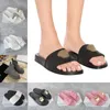 2024 med Box Dust Bag Luxury Designer Slide Slippers Summer Sandals Men Beach Flat Flip Flops Leather Lady Women Fashion Classic Shoes Ladies 35-45 EUR