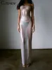 Söt kvinnors sexiga rena gasklänningar Suspender ärmlös lång klänning sommar midnatt fest flicka modekläder vestido 240421