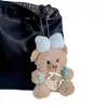 Keychains Bowknot Bear Keychain e elegante acessório pendente de chaveiro para meninas nm