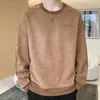 Erkek Hoodies Gevşek Fit Sweatshirt Sonbahar Erkekler Sokak Giyim Moda için Retro Külot Süet Mektup