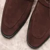 Dress Shoes Men's Luxury Loafer Suede Genuine Leather Slip On Brown Black Penny Loafers Men Fashion Wedding Office Oxford