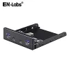 Hubs Enlabs 4 ports Multi USBC USB 2.0 USB 3.0 Splitter de Splitter Front Pannet Adaptateur combo pour le bureau de 3,5 pouces Bay