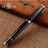 Pennor Carbon Fiber Fountain Pen Black Double Layer Complex Nib Calligraphy Stationery Office School Supplies New