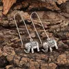 Dangle Ohrringe Frauen Mode kreativ Retro Vielseitiger ethnischer Stil dreidimensionaler Elefant langer Ohrhaken Hohlluft