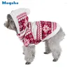 Dog Apparel Mogoko 1x Cat Christmas Fleece Jacket With Hood Puppy Pet Warm Sweater Coat For Winter Cold Weather S-XL Size Optional