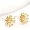 Brincos de garanhão 14K Gold Copper Flower Sterling Silver Pin Studs Brincho para Women Jewelry Conchtings DIY Fazendo acessórios