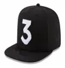 2017 Popular Chance the Rapper 3 Hat Cap Black Letter Brodery Baseball Cap Hip Hop Streetwear Strapback Snapback Sun Hat Bone9953806