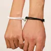 Kedja wanzhi magnetiska par armband för kvinnor och män kreativt rep vävande hänge lockar armband 2024 fashionabla tillbehör y240420