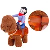 Costume de cavalier de cowboy pour chien pour chiens vêtements de chats de style chevalier avec poupée et chapeau pour animaux de compagnie