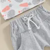 Ensembles de vêtements Focusnorm 2pcs Toddler Baby Boys Boys Vêtements de Pâques 0-3Y Carrot Print Imprimé à manches courtes Pocket T-shirts Tops Shorts