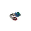 2024 Année du dragon chinois de style chinois Émail Dragon Dragon et Phoenix Ring S925 Silver Open Ring