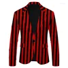 Costumes pour hommes Stripe Impring Fashion Trend Suit Top Coat Blazers Blazers Automne Spring Slim Veste Veste Tops Homme