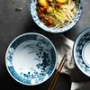 Schalen 7 Zoll Japanische Ramen Schüssel Keramik Nudel Lotus Orchid Design großer kreativer Restaurant Haushalt Retro Suppe