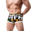 Underpants EXILIENS Brand Underwear Men Boxer Cotton Breathable Comfort Printing Latest Style Navy Blue Yellow Army Green Size M-2XL 072501