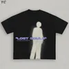 Oversized Mens T-Shirts Goth Lost Souls Printed Unisex Short Sleeve T Shirt Fashion Cotton T Shirt Harajuku Summer Tops Hip Hop 240416