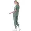 Multicolor unissex de mangas curtas de mangas curtas Enfermeira uniforme Hospital Doctor Workwear
