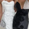 Lässige Kleider hochwertiger Frauen weiße sexy trägerlose rückenfreie 3D Blumenband Maxi Kleid 2024 Elegante Promi -Party Vestidos