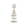 Candle Holders 583B White Christmas Tea Light Decorations Classic Candles Iron Stand Wax Xmas Candlestick For