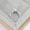 Cluster Rings S925 Sterling Silver Simple Square Opal Gem Diamond Elegant Personality Engagement Ring