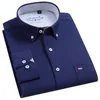 Camisa a cuadros para hombre Oxford para manga larga de alta calidad 100% puro algodón suave comodidad suave fit camisetas 240403