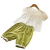 Clothing Sets Baby Girl Lace Doll Shirt Shorts Two-piece Set Children's