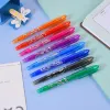 Penne 8pcs Gel Pen cancellabile 0,5 mm Manico colorato per lavabili Magic Riemute di penna cancellabile per gli strumenti di scrittura scolastica Kawaii Stationery