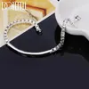 Chain High Quality Valentine Gift Beautiful 4mm Chain Silver Color Jewelry Bracelet For Women Wedding Party Y240420