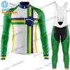 Гоночные наборы 2024 Бразильская зеленая велосипедная одежда зимняя джерси наборы с длинными рукавами мужская дорожная велосипед