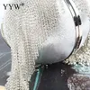 Sacs de soirée Ball Round For Women Sliver Diamonds Rhingestone Fashion Fashion Sac d'embrayage Mini Grad Ring Sac à main Claquettes