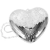 Dekoracyjne figurki Disco Party Dekoracje wisząca kula kompaktowa lustro w kształcie serca w kształcie szklanej powierzchni srebra