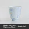 Tazas de té XH349 Copa de estilo chino con gradiente de tres colores Puntos de oro hechos a mano Conjunto de viajes portátiles de 50 ml de cerámica