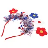 Bandanas blommor pannband självständighetsdag cosplay pannband dekorativt hårband 4 juli prop dekorera hoops dekoration