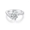 Cluster Rings S925 Sterling Silver Wholesale Wedding Simple Jewelry For Women Fashion With 0.5ct-1ct Diamond Moissanite